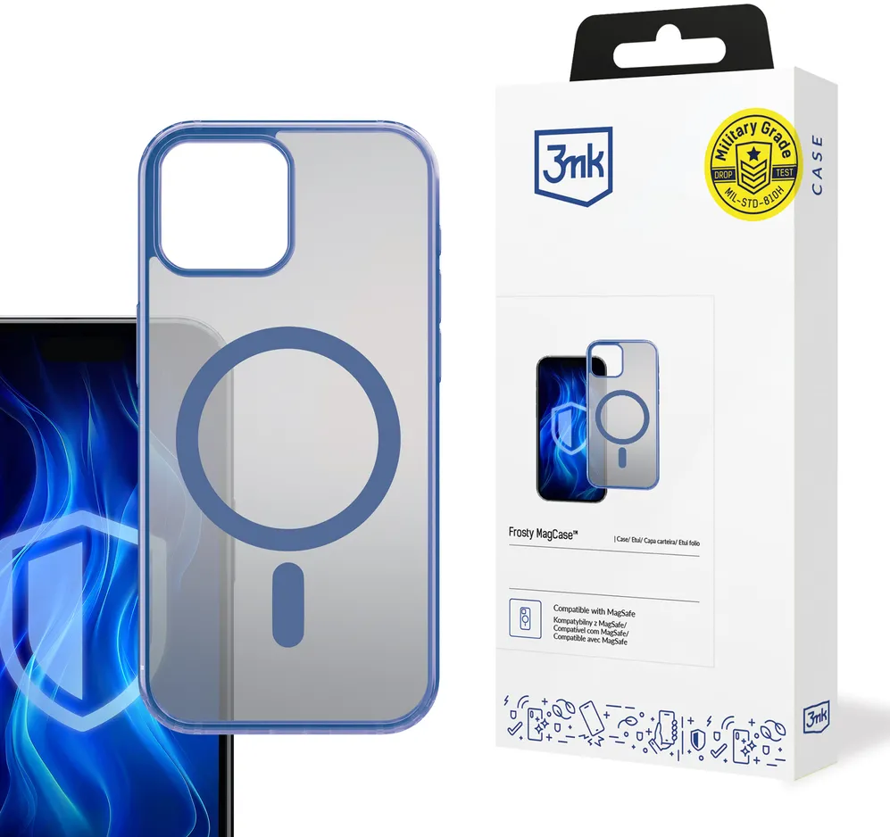 3mk Frosty MagCase Blue Case for Apple iPhone 15 - Transparent