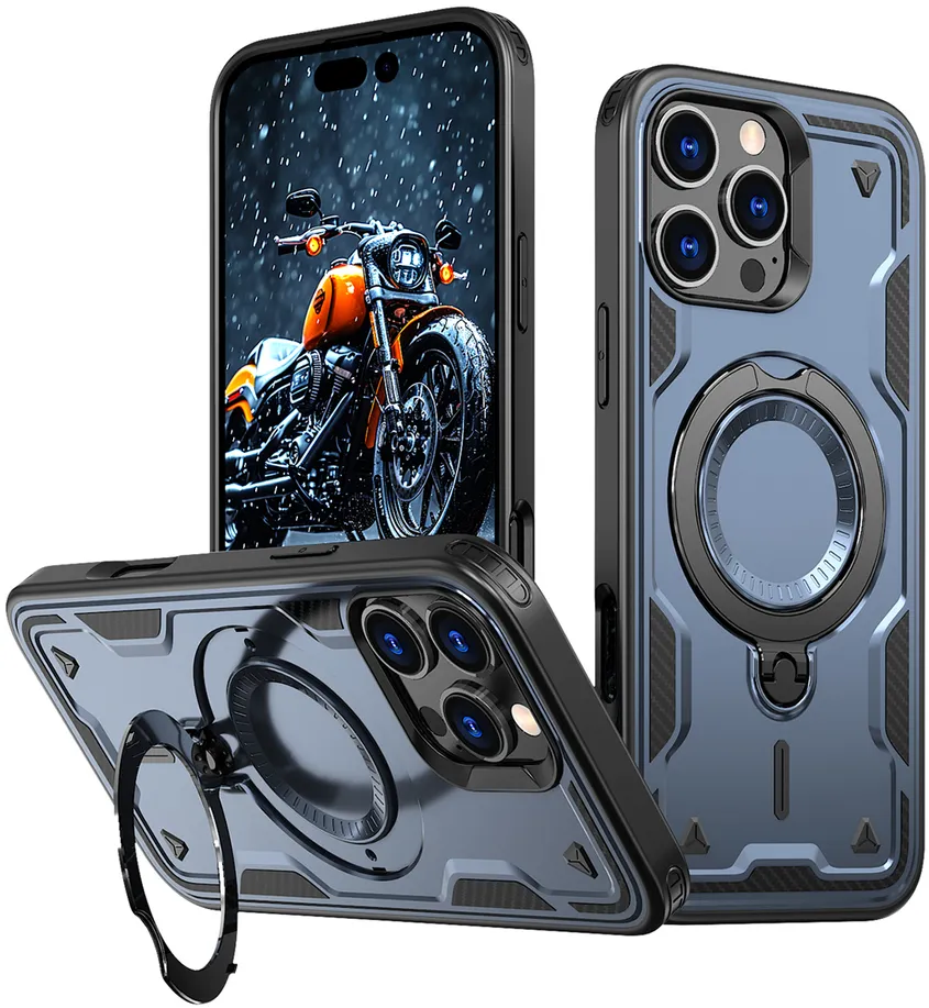 Hybrid Armor Trendy Case with MagSafe for iPhone 16 Pro - Blue