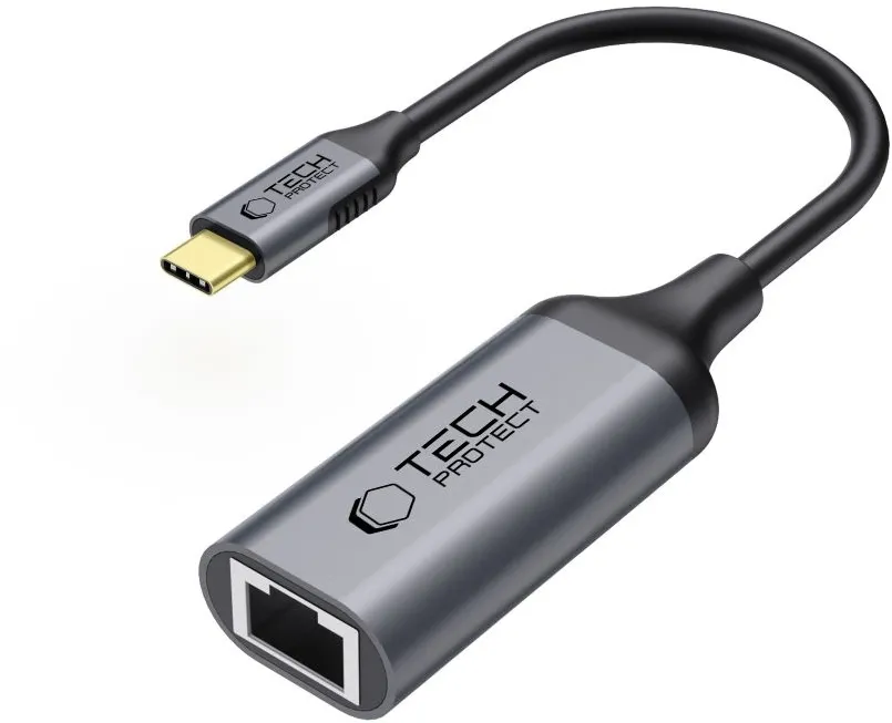 Tech-Protect UltraBoost USB-C to Ethernet RJ45 1000Mbps Adapter - Black