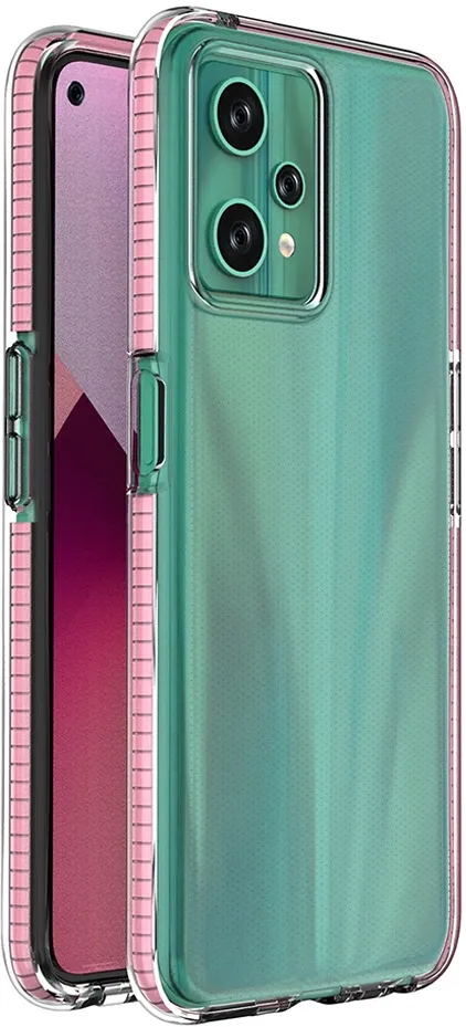 Spring Case for Realme 9 Pro silicone cover with frame light pink