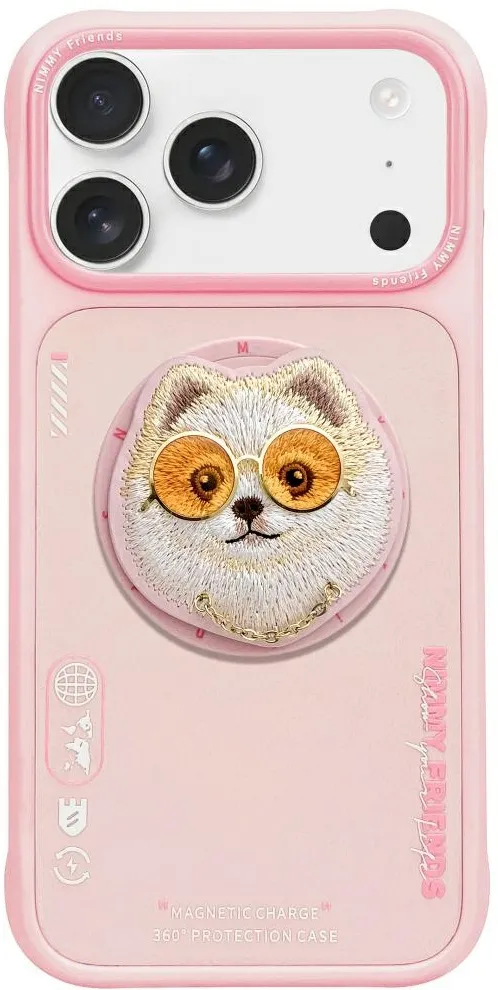 Nimmy Glasses Cool Dog MagSafe Case for iPhone 17 Pro - Pink