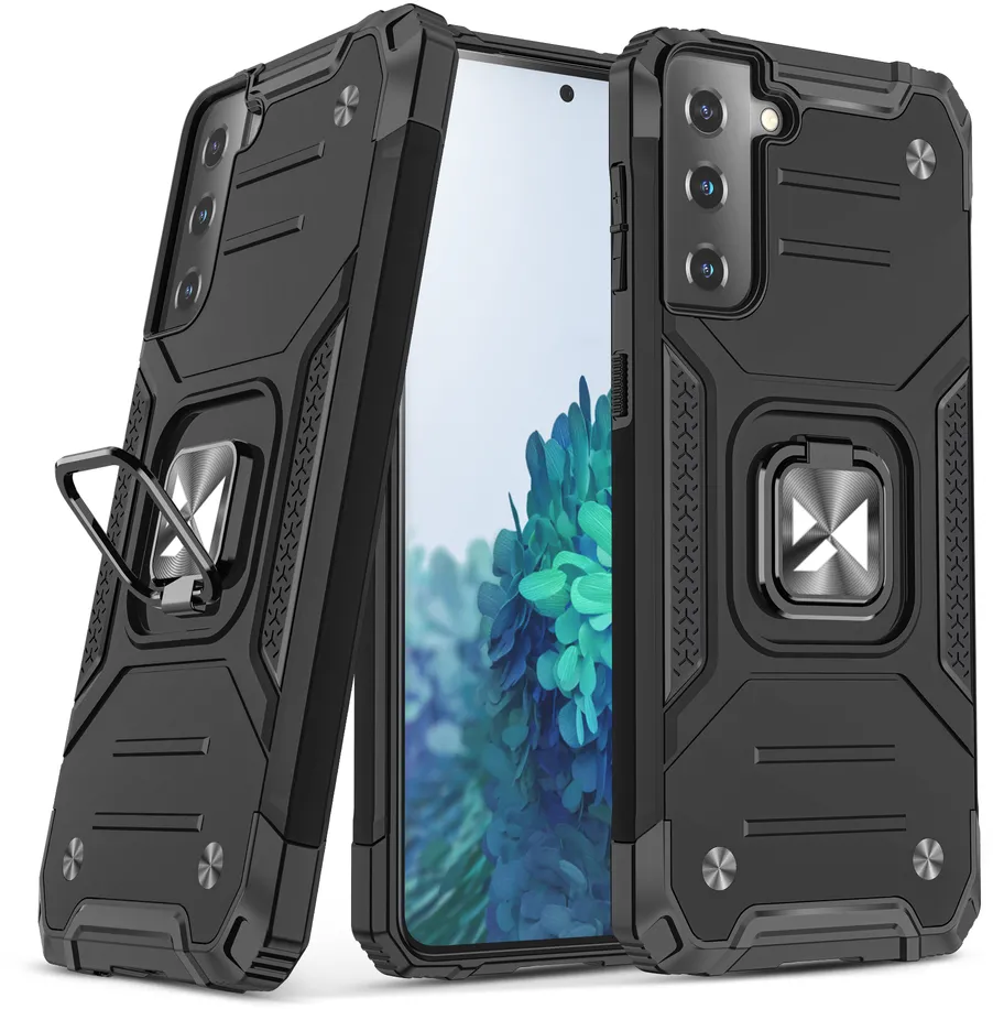 Wozinsky Ring Armor Tough Hybrid Case Cover + Magnetic Mount for Samsung Galaxy S22 + (S22 Plus) Black