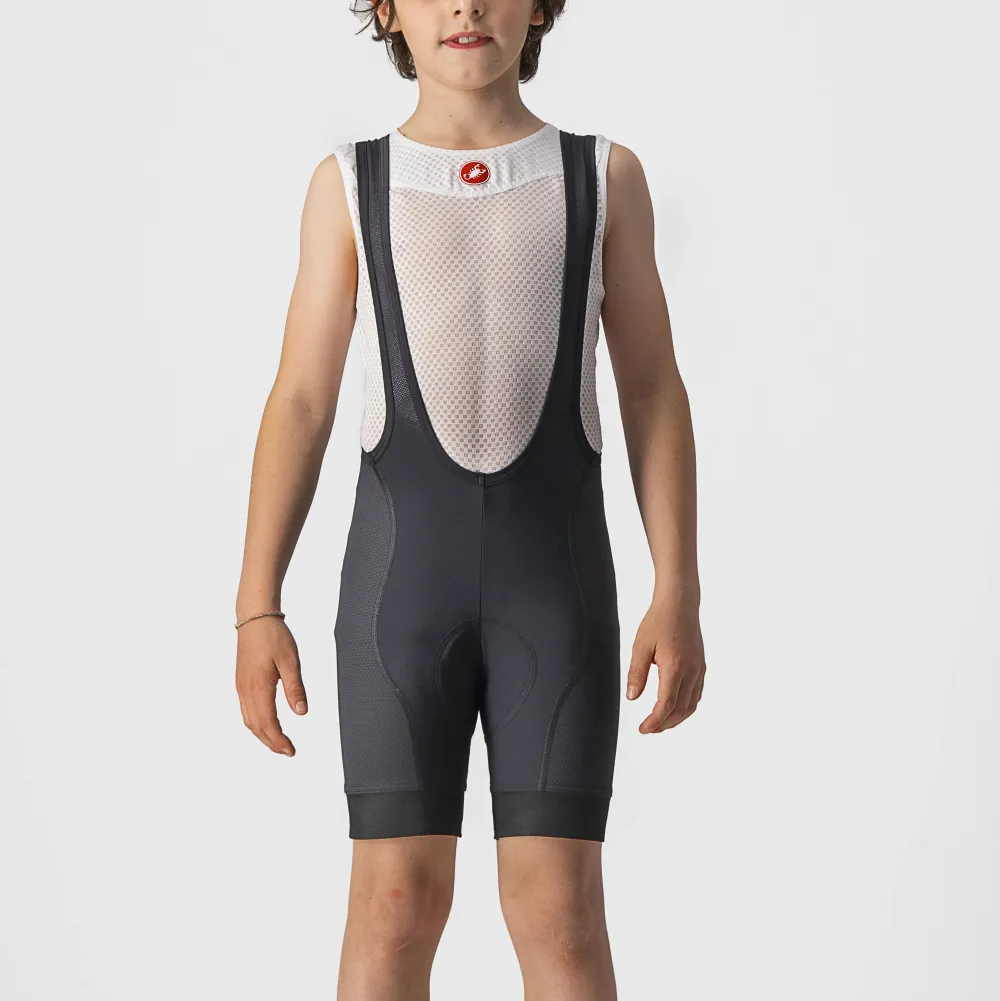 Castelli - pantaloni scurti cilism cu bretele si bazon copii - Jr Competizione Bibshort - negru - 6A