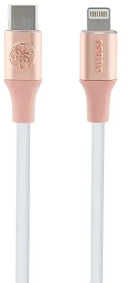 Guess Ebossed Logo USB-C / Lightning Cable 1.5m Fast Charging - Pink