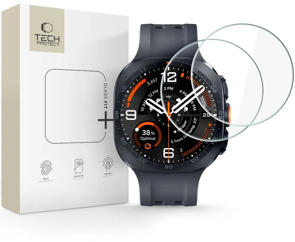 Tech-Protect Glass Fit+ 2-Pack Tempered Glass for Samsung Galaxy Watch Ultra 2 2026 47mm