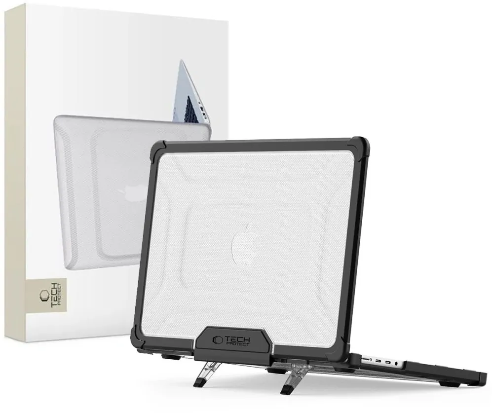 Tech-Protect SmartShell Pro case for Macbook Pro 14 M1 / M2 / M3 / M4 / M5 2021-2025 - black and transparent