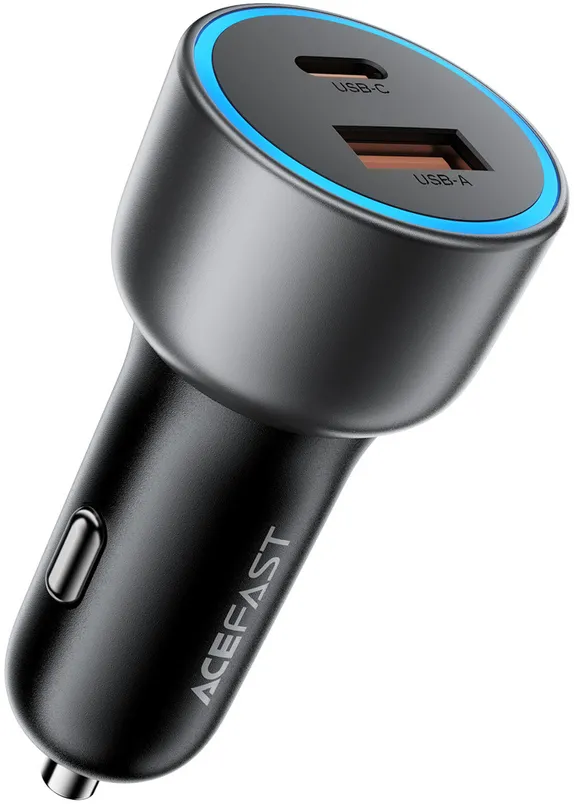 Incarcator auto Acefast B21 75W USB-C + USB-A negru