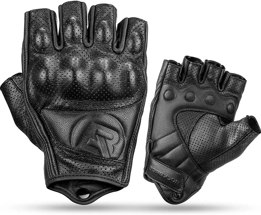 Rockbros 16220006003 L leather motorcycle gloves - black