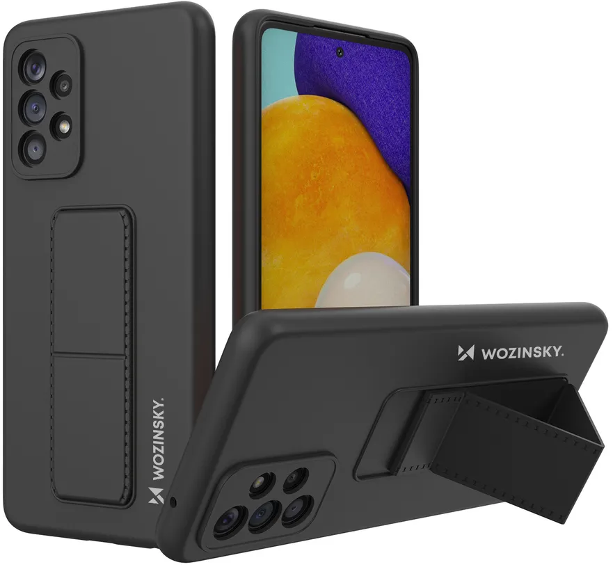 Wozinsky Kickstand Case silicone case with stand for Samsung Galaxy A73 black
