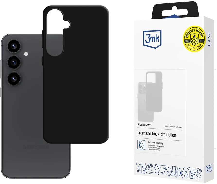 3mk Silicone Case for Samsung Galaxy S25+ - Black