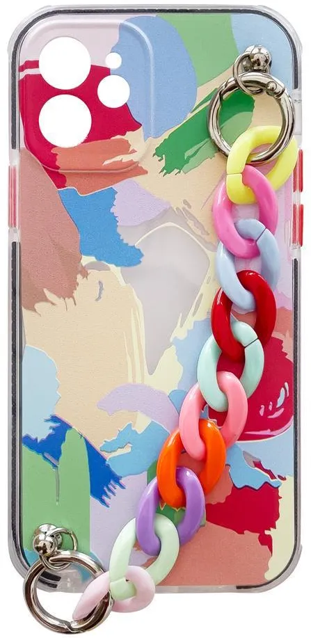 Color Chain Case gel flexible elastic case cover with a chain pendant for Xiaomi Redmi 10 multicolour  (4)