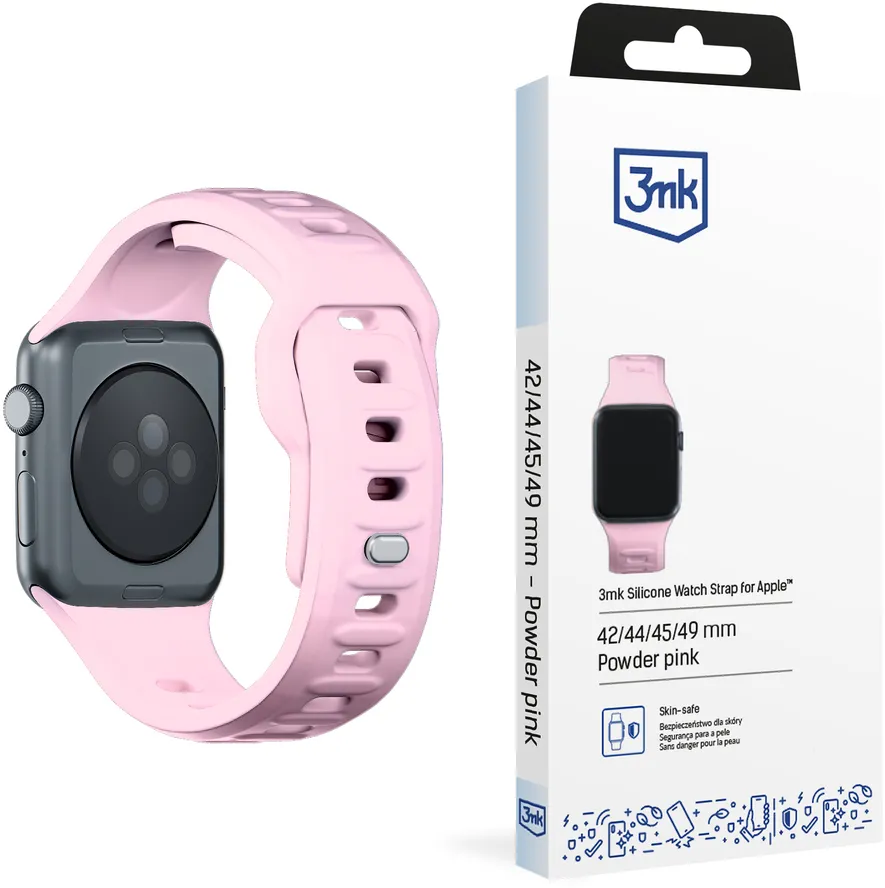 3mk Silicone Watch Strap for Apple Watch 42 / 44 / 45 / 49 mm - pink