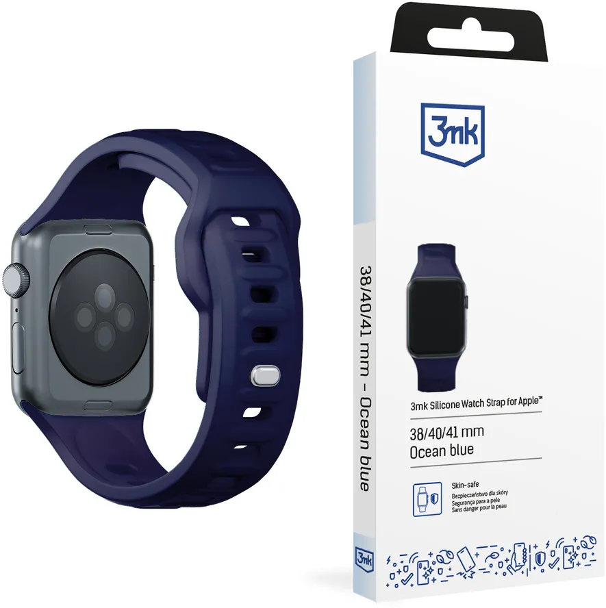 3mk Silicone Watch Strap for Apple Watch 38 / 40 / 41 mm - blue