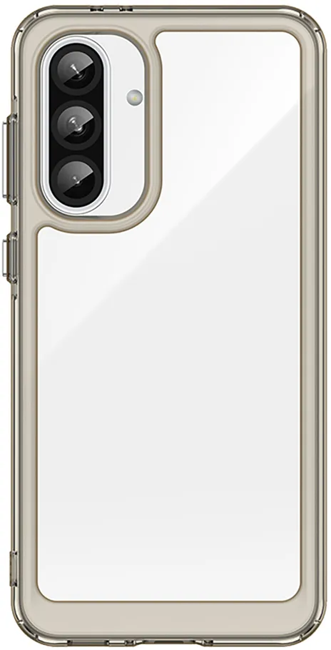 Outer Space Case for Samsung Galaxy A36 Cover with Flexible Frame - Semi-Transparent, Black