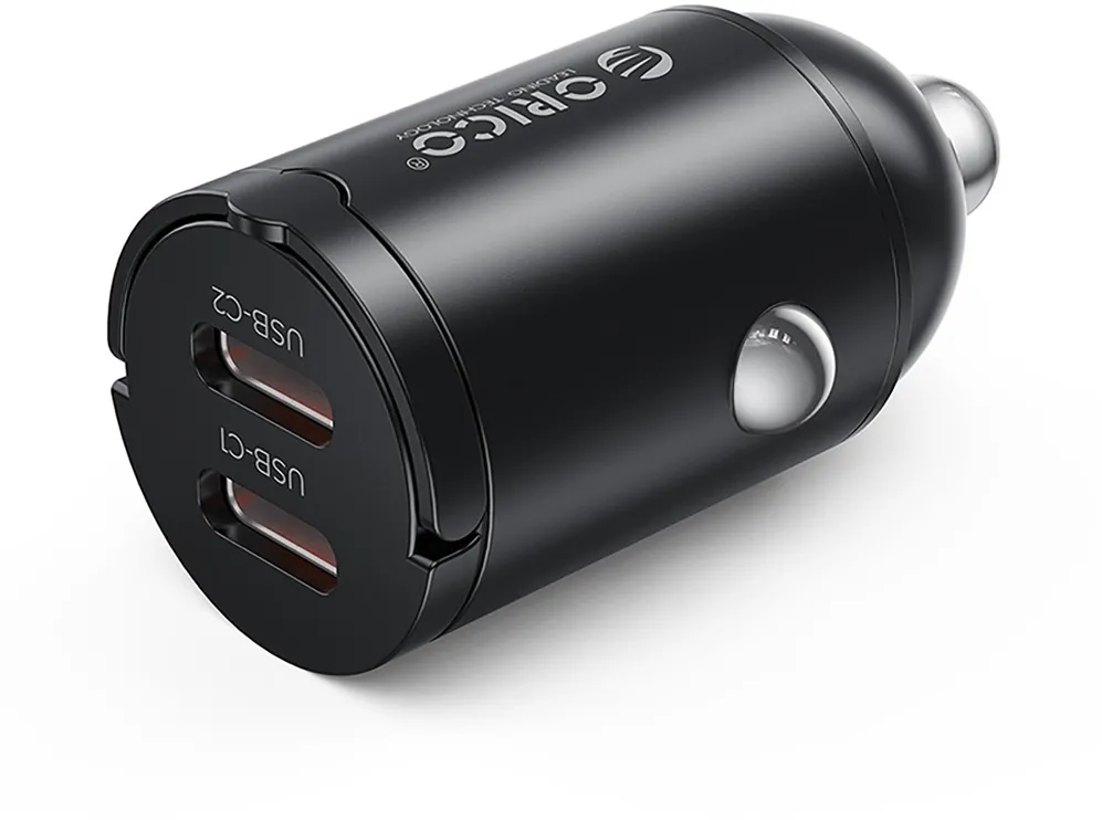 Incarcator auto Orico MiniRing 30W 2x USB-C negru