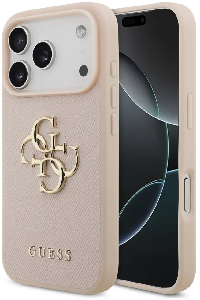 Guess Grained Big 4G &amp; Classic Logo iPhone 17 Pro Case - Pink