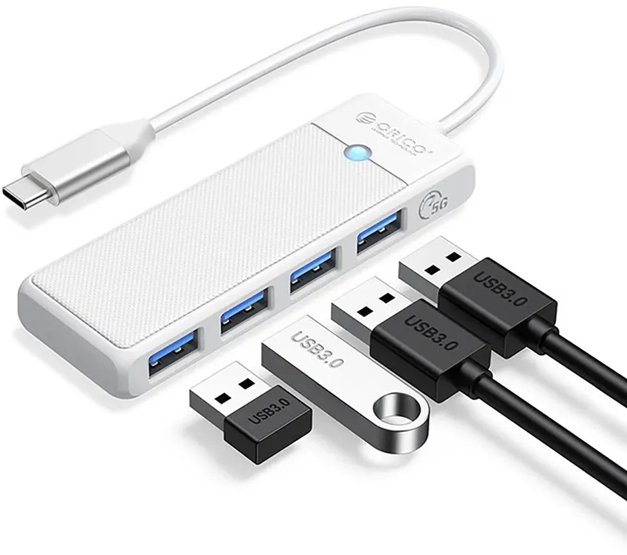 Orico PAPW4A-C3 USB Hub 4-port 4x USB-A 3.0 0.15 m - white