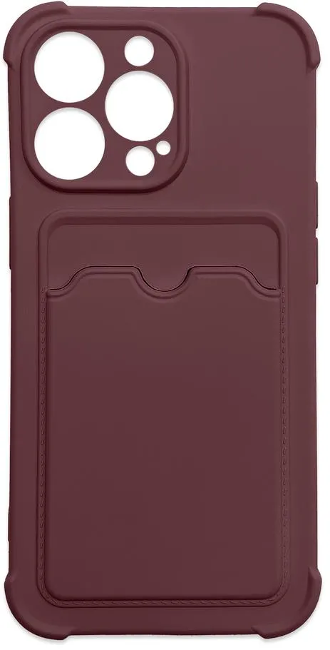 Card Armor Case Pouch Cover for iPhone 12 Pro Card Wallet Silicone Air Bag Armor Case Raspberry