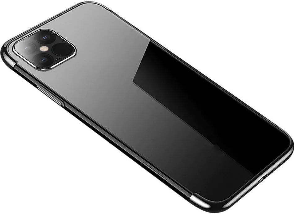 Clear Color case TPU gel cover with a metallic frame for Xiaomi Redmi Note 11S / Note 11 black