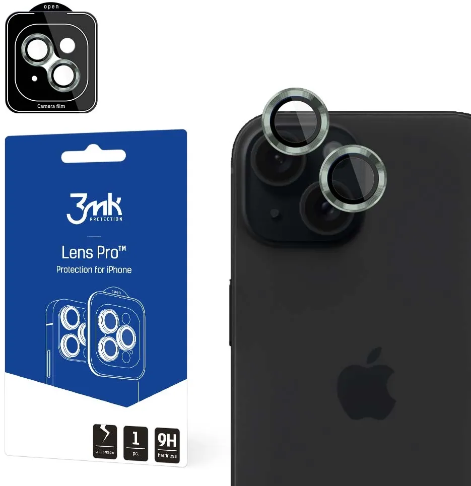 3mk Lens Protection Pro camera cover for iPhone 15 - green