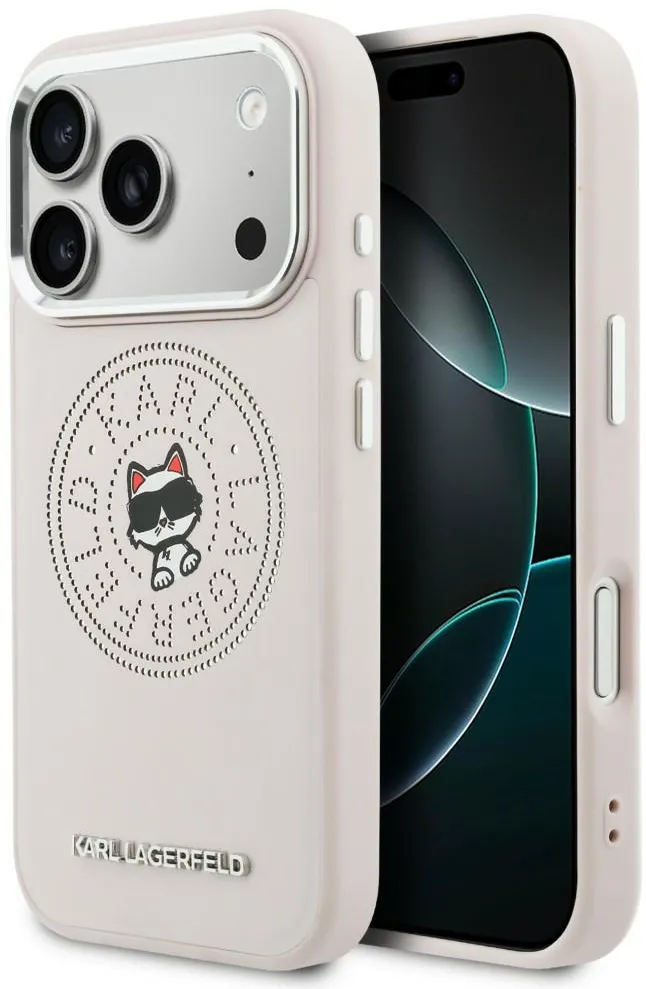 Karl Lagerfeld Point & Choupette Sketch MagSafe Case for iPhone 17 Pro Max - Pink