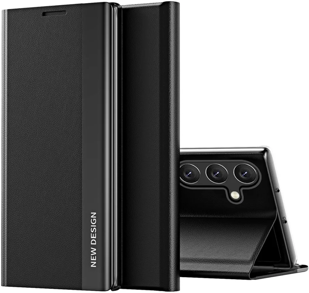 Sleep Case Pro Samsung Galaxy S25 Case with Flip and Stand - Black