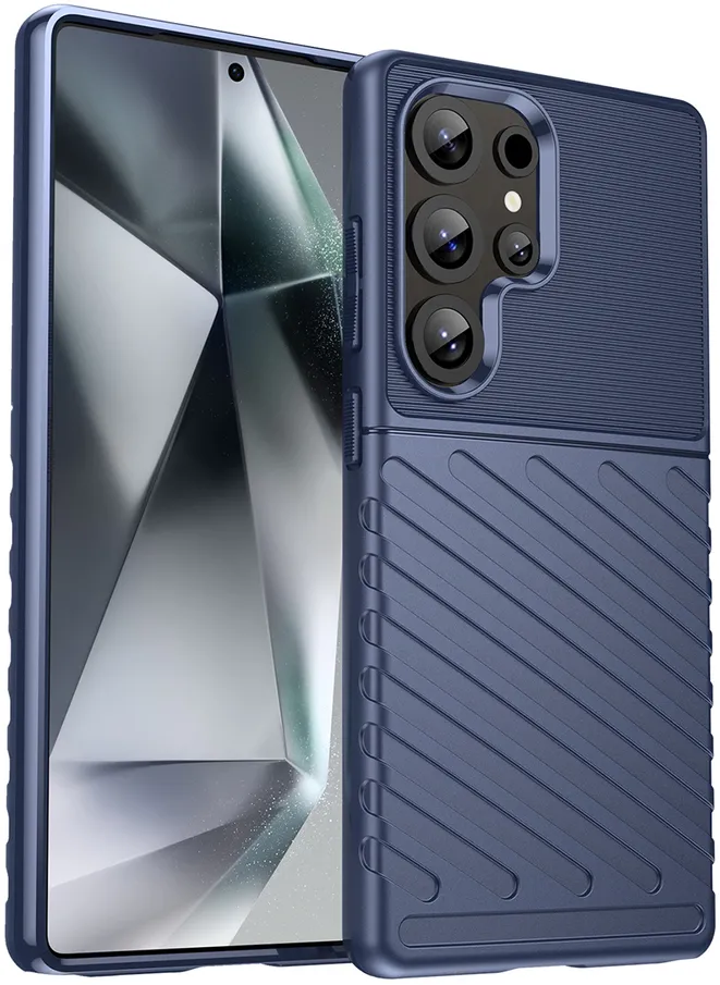 Thunder Case Samsung Galaxy S25 Ultra Silicone Armored Case - Blue