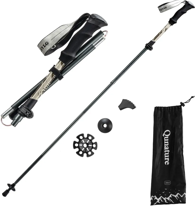 Qunature Nordic Walking Trekking Pole Aluminum 110 - 130 cm 1 pc. - Brown