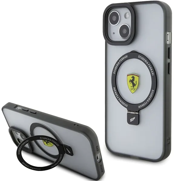 Ferrari FEHMP15SUSCAK iPhone 15 6.1" black/black hardcase Ring Stand 2023 Collection MagSafe