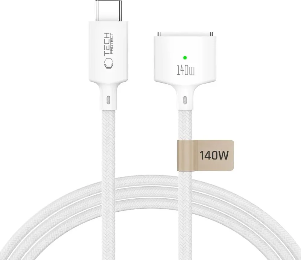 Tech-Protect MMC01 Ultraboost USB-C / USB-C MagSafe 3 140W 200cm Cable for MacBook - White