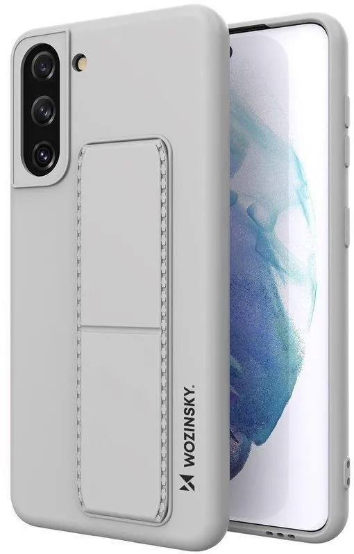 Wozinsky Kickstand Case silicone case with stand Samsung Galaxy S21+ 5G case gray