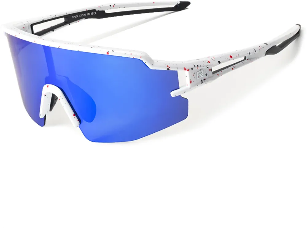 Ochelari ciclism polarizati RockBros UV400 cu insert corectiv rama alba lentile albastre