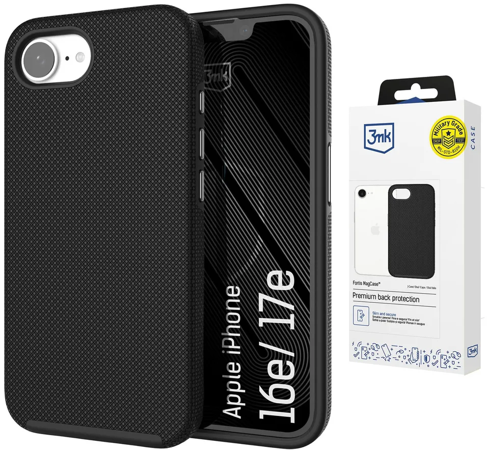 3mk Fortis MagCase for iPhone 16e / 17e - black