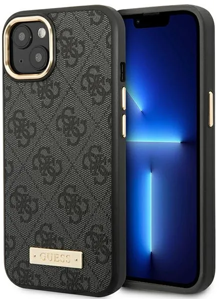 Guess GUHMP14MU4GPRK iPhone 14 Plus 6.7 "black / black hard case 4G Logo Plate MagSafe
