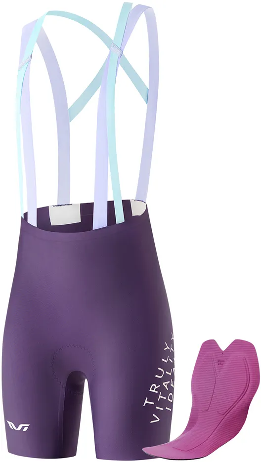 Rockbros YDDK017-1 TVI Women's Cycling Shorts with Bib and Pad Size M - Purple