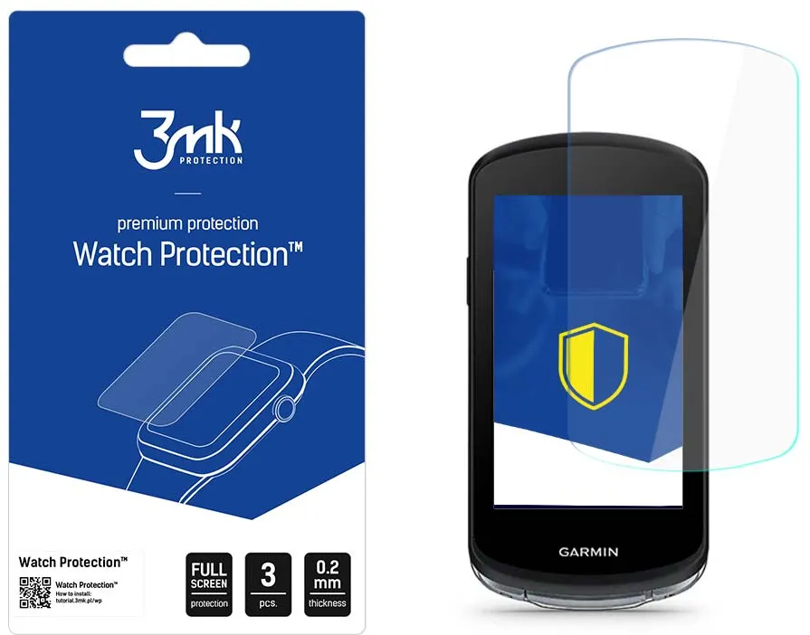 3mk Watch Protection™ hybrid glass v. FlexibleGlass Lite on Garmin Edge 1040
