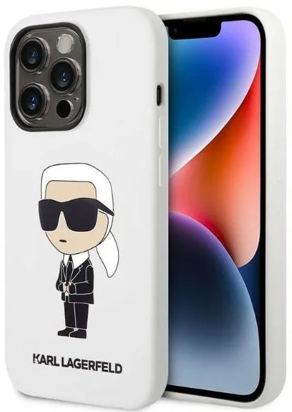 Karl Lagerfeld KLHCP14LSNIKBCH iPhone 14 Pro 6.1" hardcase white/white Silicone Ikonik