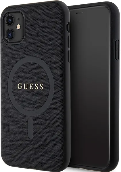 Guess GUHMN61PSAHMCK case for iPhone 11 / Xr - black Saffiano MagSafe