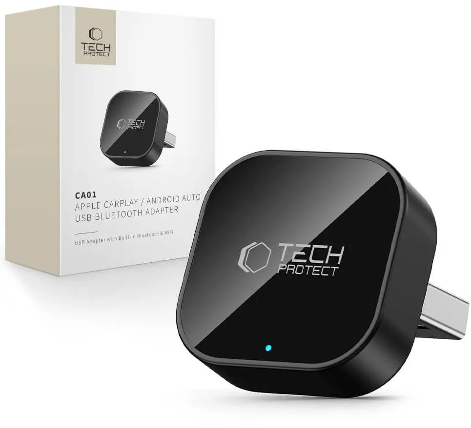 Tech-Protect Ultraboost CA01 USB Bluetooth 5.4 Apple CarPlay / Android Auto adapter - black