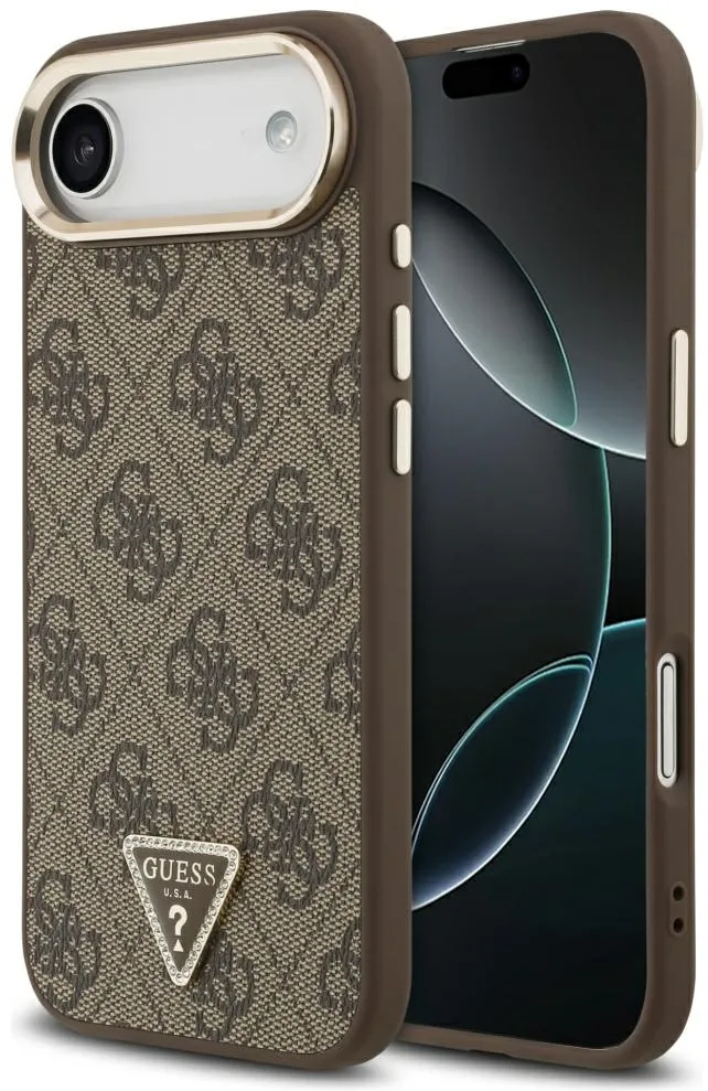 Guess 4G Triangle Logo MagSafe Case for iPhone Air Brown - Gold