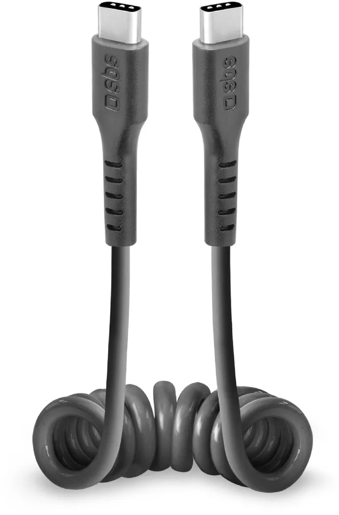 SBS TECABLETYPCCSK USB-C spiral cable - USB-C 0.5m - black