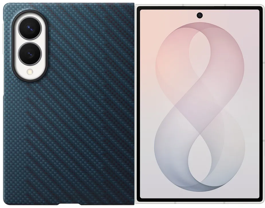 Samsung Carbon Magnet Case for Samsung Galaxy Z Fold 8 compatible with MagSafe + 2 anti-reflective films - navy blue