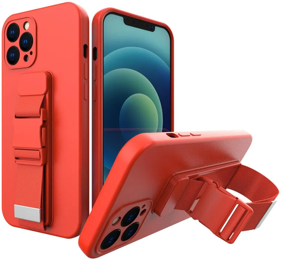 Rope case gel case with a chain lanyard bag lanyard iPhone 13 red