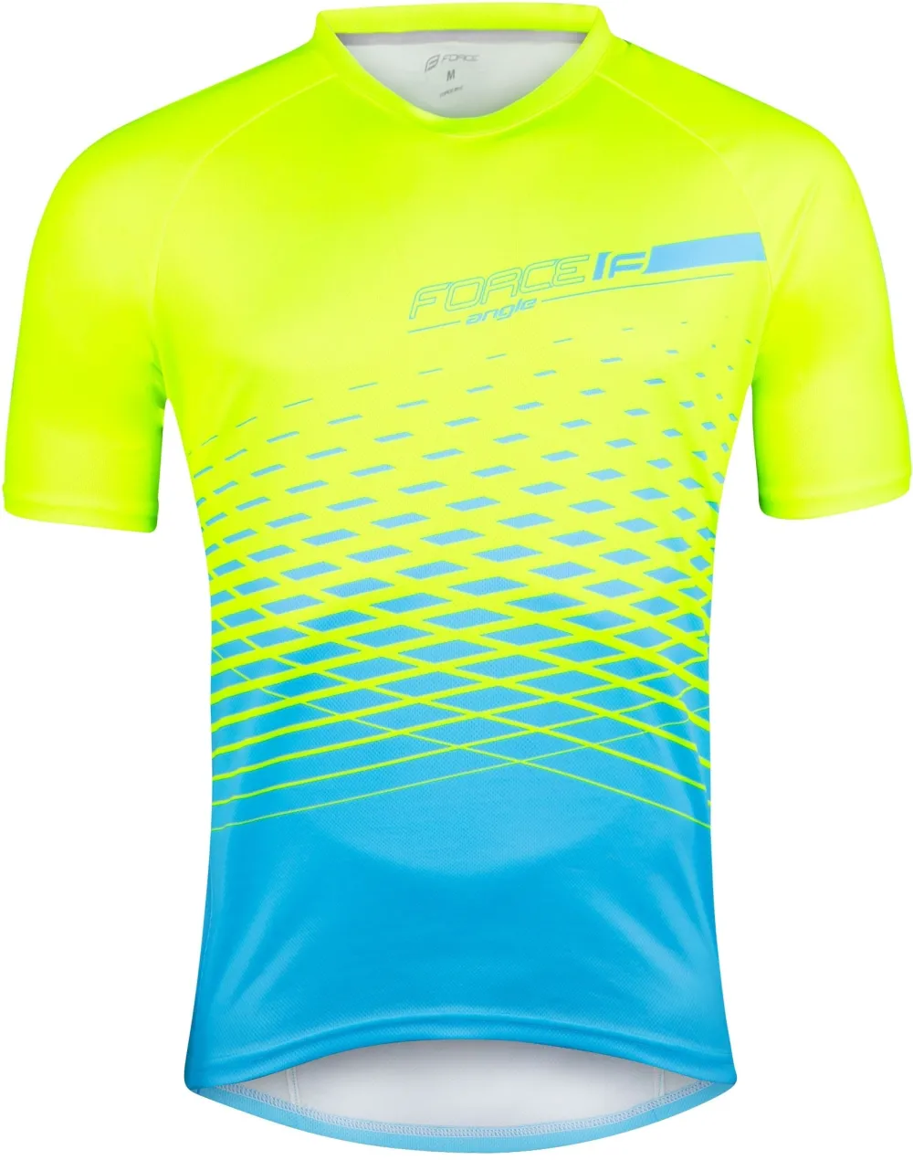 Force - tricou ciclism - maneca scurta MTB Angle - albastru/fluo - 4XL