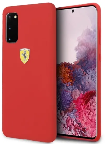 Ferrari Silicone Case for Samsung Galaxy S20 - Red