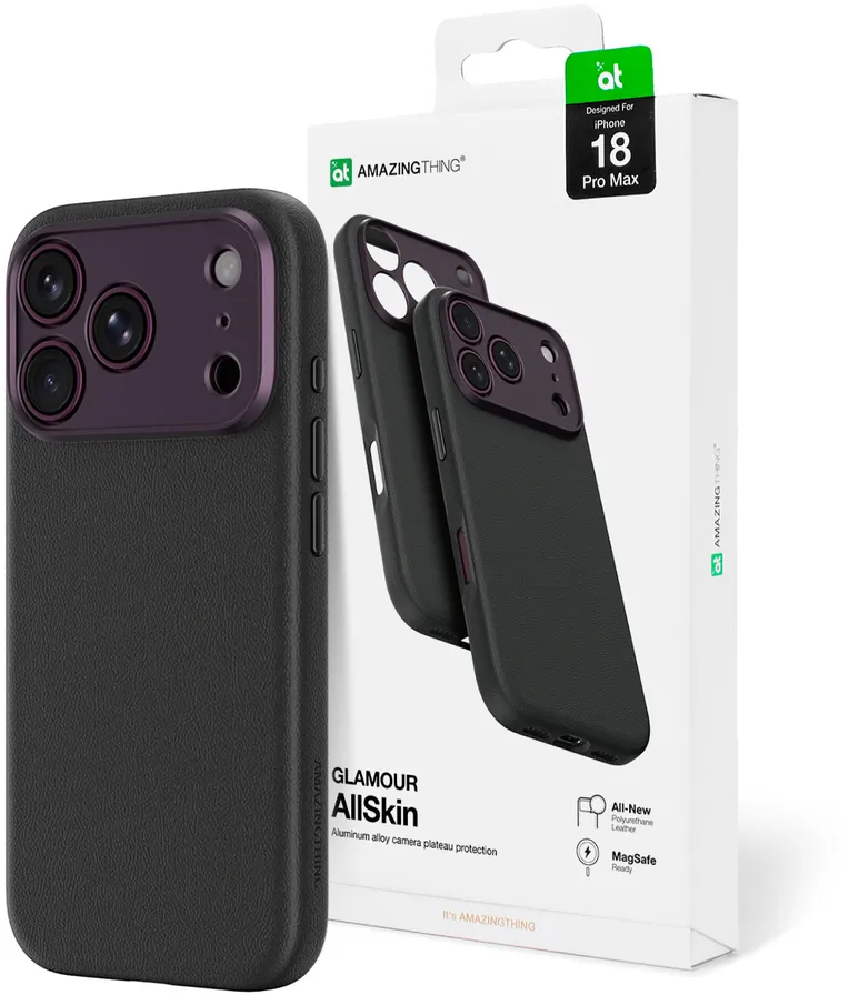 Husa AmazingThing Glamour AllSkin iPhone 18 Pro Max cu protectie camera MagSafe violet
