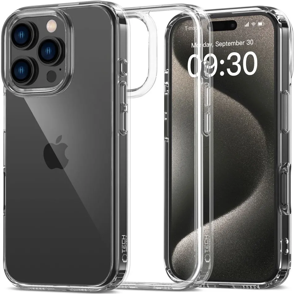 Tech-Protect FlexAir Hybrid Case for iPhone 16 Pro - Clear