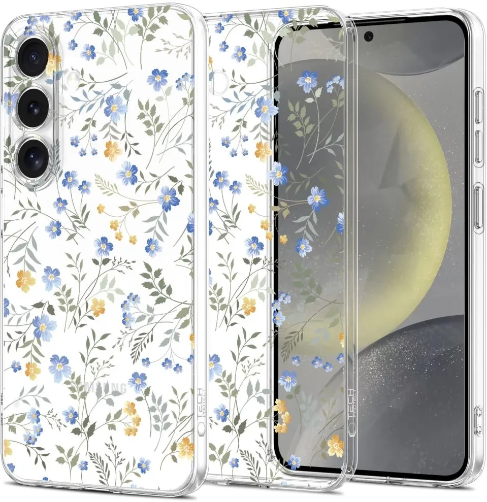 Tech-Protect FlexAir Case for Samsung Galaxy S25 - Daisies with Leaves