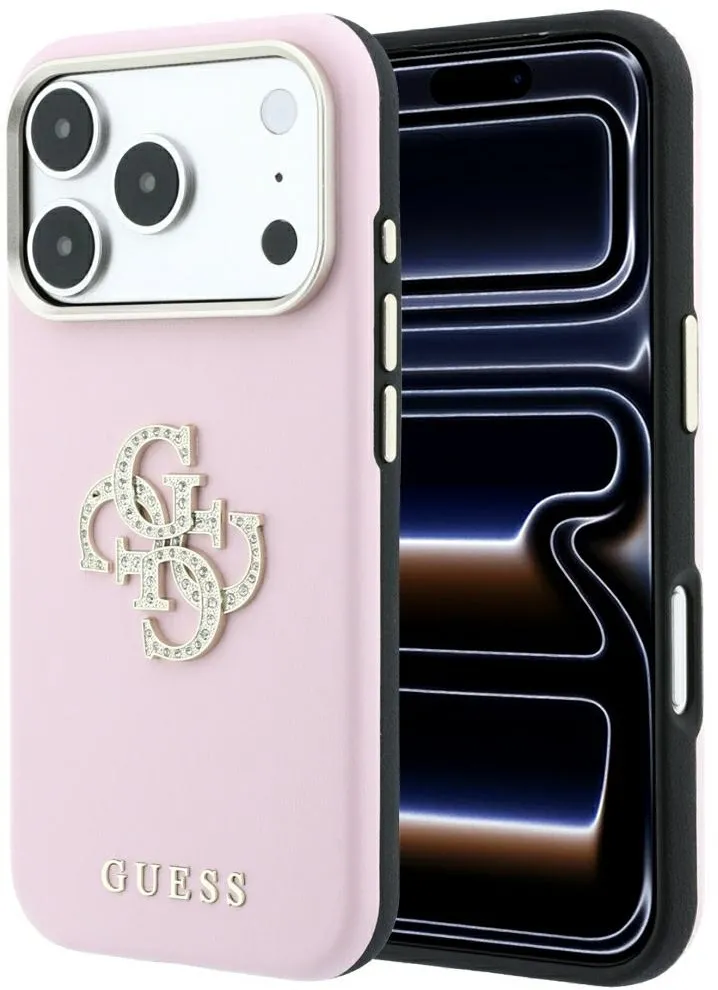 Guess Smooth & Big Strass Logo Case for iPhone 18 Pro Max / 17 Pro Max - Pink