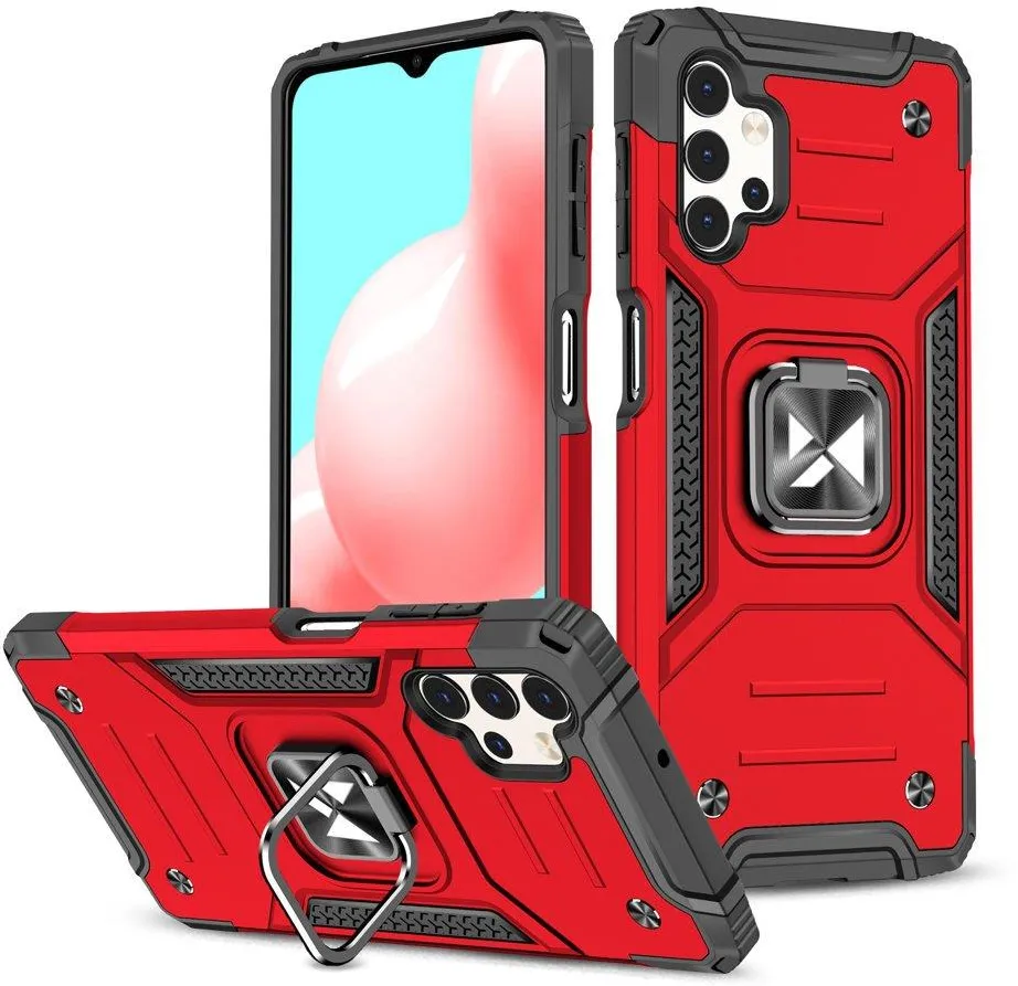 Wozinsky Ring Armor tough hybrid case cover + magnetic holder for Samsung Galaxy A73 red